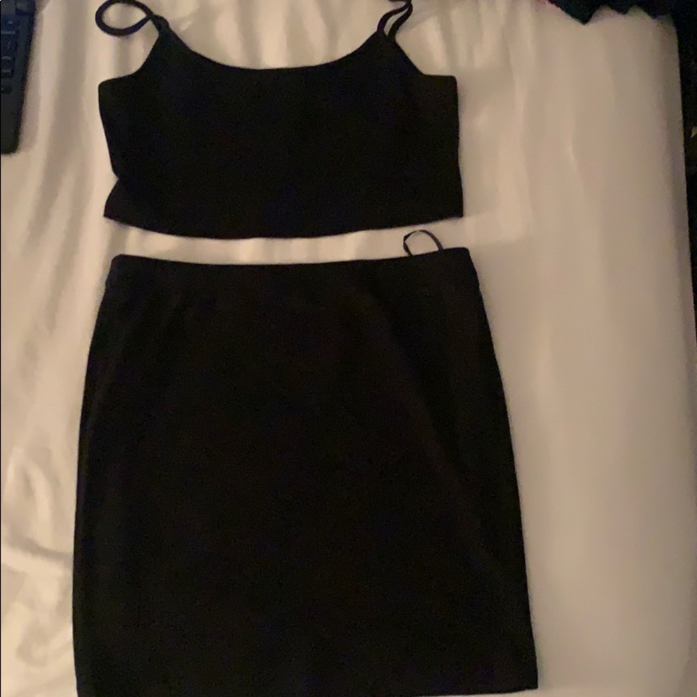 Black Set Skirt and Crop top